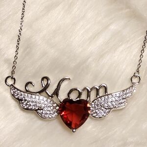 𝅺MOM 316L SS Ruby Heart Necklace